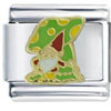 Green Mushroom Gnome Italian Charm