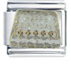 Gold Plated Happy Birthday Cake Italian Charm