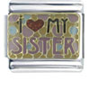 I Heart My Sister Dots Italian Charm