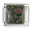 Gold Plated I Heart My Boys Italian Charm