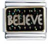 Gold  Plated Believe Italian Charm