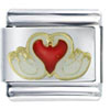 Swans Heart Italian Charm