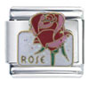 Hand Painted Red Rose Italian Charm