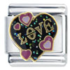 Love Glitter Heart Italian Charm