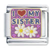 Gold Plated I Heart My Sister Italian Charm
