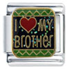 I Heart My Brother Black Italian Charm