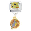 Kansas Bird And  Flower   Italian   Charm 
