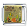 Give Thanks Gold Cornucopia  Italian   Charm 