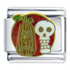 Pumpkin And Skull Italian Charm