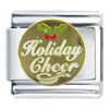 Holiday Cheer On  Gold   Italian   Charm 