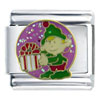 Elf With Gift Italian Charm