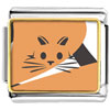Orange Cat Painting Enamel Photo Italian Charm