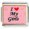 I Heart My Girls Photo Italian Charm