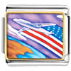  Usa   Flag  Plane Photo Italian Charm