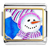 Striped Hat  Snowman  Photo Italian Charm