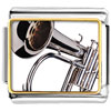 Silver Tone Trumpet Photo Italian Charm