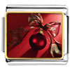Red  Christmas  Ornament With Ribbon Photo Italian Charm