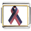  Usa   Flag  Ribbon Photo Italian Charm