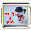 Merry Xmas Snowman Photo Italian Charm