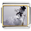 Happy Snowman Black Photo Italian Charm
