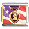 American Flag Purple Heart Photo Italian Charm