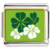 Green Four Leaf Clovers Charm Photo Italian Charm