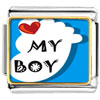 Heart My Baby  Boy  Foot Blue Photo Italian Charm