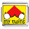 Heart My Twins Babies Photo Italian Charm
