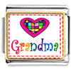 Colorful Grandma Heart Photo Italian Charm
