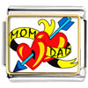 Mom And Dad Heart Arrow Photo Italian Charm