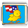 Cute Duck With American  Flag  Photo Italian Charm