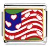 American Flag With Hearts Photo Italian Charm