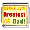 World's Greatest Dad Photo Italian Charm