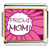 Pink Proud Mom Photo Italian Charm