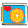 Heart Orange Slice Photo Italian  Charm 