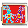 Colorful Kokopelli Heart Photo Italian Charm