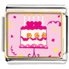 Pink Heart  Birthday  Cake Photo Italian Charm