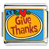 Give Thanks Heart Pumpkin Photo  Italian  Charm