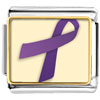 Purple Ribbon Awareness Photo Italian Charm