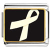  Pearl  And White Ribbon Awareness Photo Italian  Charm 