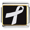  Silver  Ribbon Awareness Photo  Italian  Charm