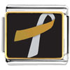  Silver  And Gold Color Ribbon Awareness Photo  Italian  Charm