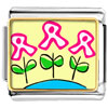 Pink Ribbon Flowers Photo Italian Charm