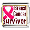 Breast Cancer Survivor Pink Charm Italian