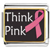 Think Pink Ribbon Awareness Photo Italian Charm