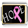 Hope Pink Ribbon Awareness Photo Italian Charm