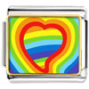 Gold Plated  Valentine's  Day Heart Shape &amp; Rainbow Color  ... 