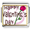 Gold Plated Valentine's Day Pink Rose Photo Italian Charm Bracelets