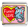 Gold Plated Valentines Day Funny Love Mouse Photo Italian Charms Bracelets