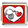 Gold Plated Valentine's Day Heart Shaped Sheep Photo Italian Charms Bracelets